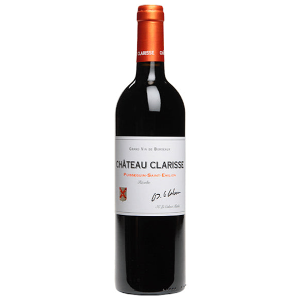 Chateau Clarisse Clarisse Red wine bottle with orange topper