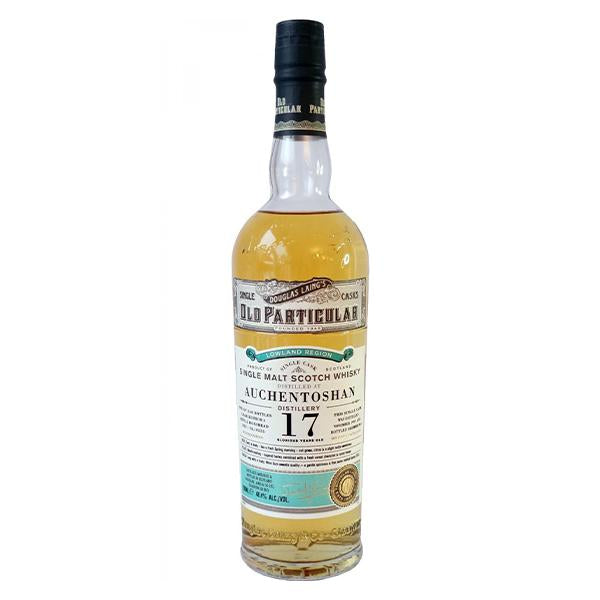 Douglas Laing Old Particular Auchentoshan 17 Year Old Whiskey Bottle with vintage style label